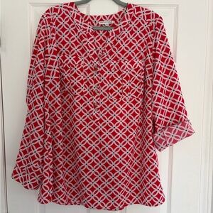 Notations adorable plus size spring blouse 2X